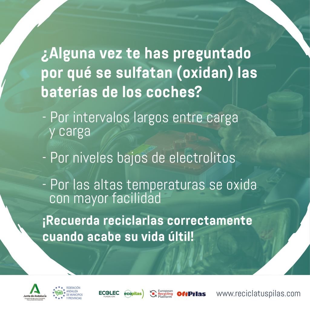 Baterías de los coches: ¿qué hacer cuando se sulfatan? - Recicla tus Pilas  Andalucía